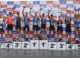 Hidalgo e Arnold, do Esporte Clube Pinheiros, vencem o Sesc Triathlon Caiobá