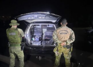 PF apreende 176 kg maconha no Rio Paraná