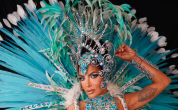 Nem a forte chuva atrapalhou a elegância e o samba no pé de Carla Prata durante ensaio técnico no sambódromo