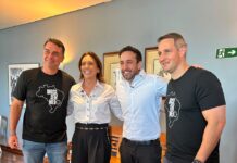 Rosana Valle e Coimbra recebem Flávio Bolsonaro e Derrite no Guarujá-SP e traçam estratégias para as eleições de 2026